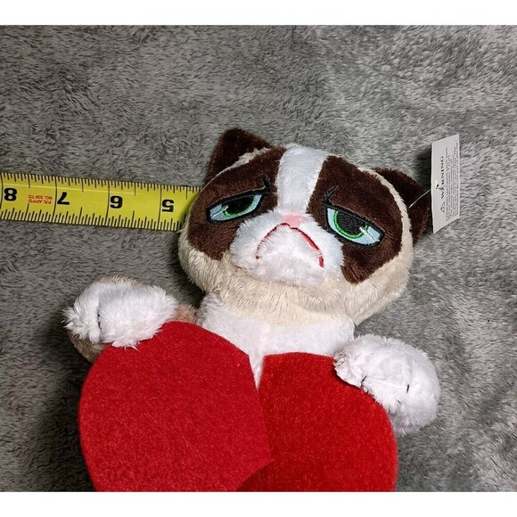 Grumpy Cat Plush Stuffed Animal Toy with Broken Heart Valentine's Day 9" - Picture 8 of 16